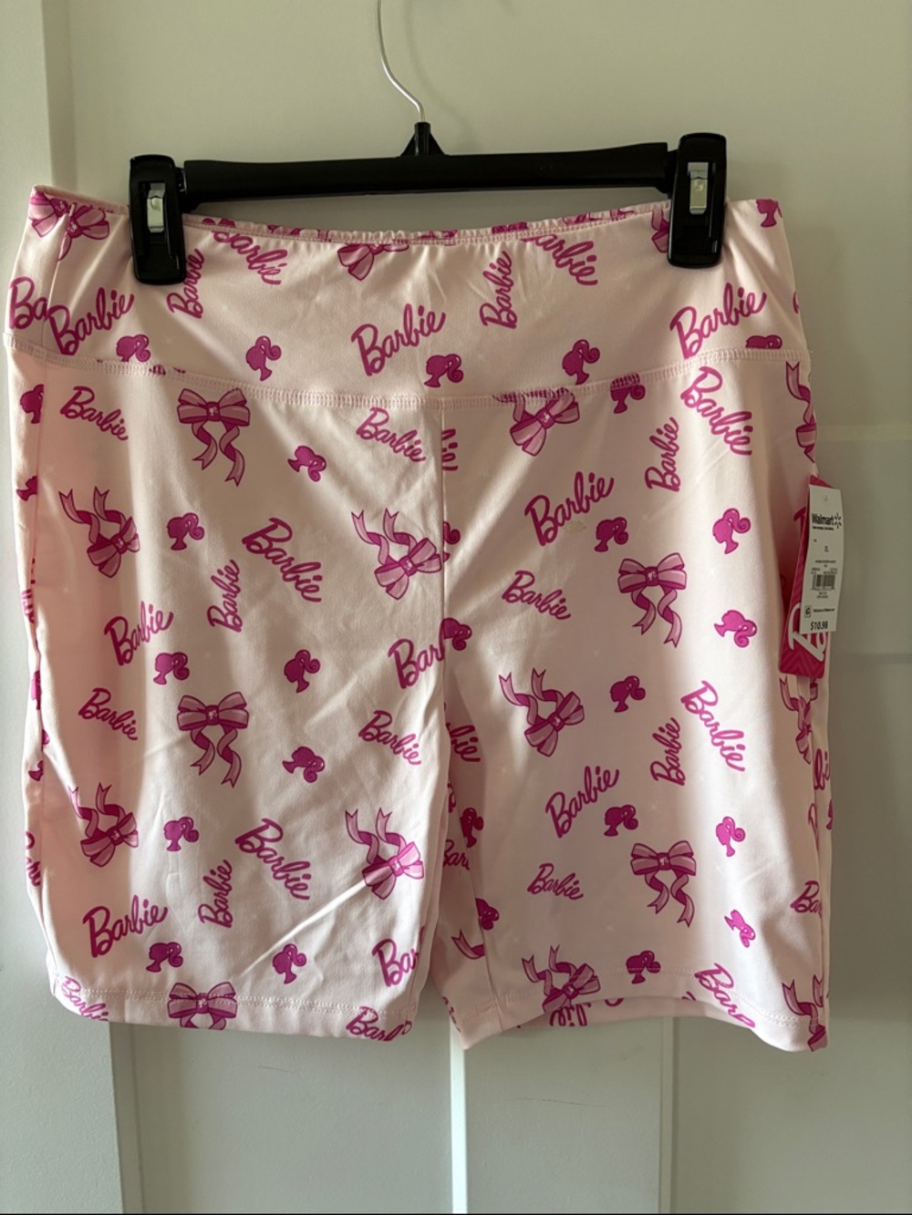 Barbie Light Pink Bike Shorts with Fuchsia Logo Print